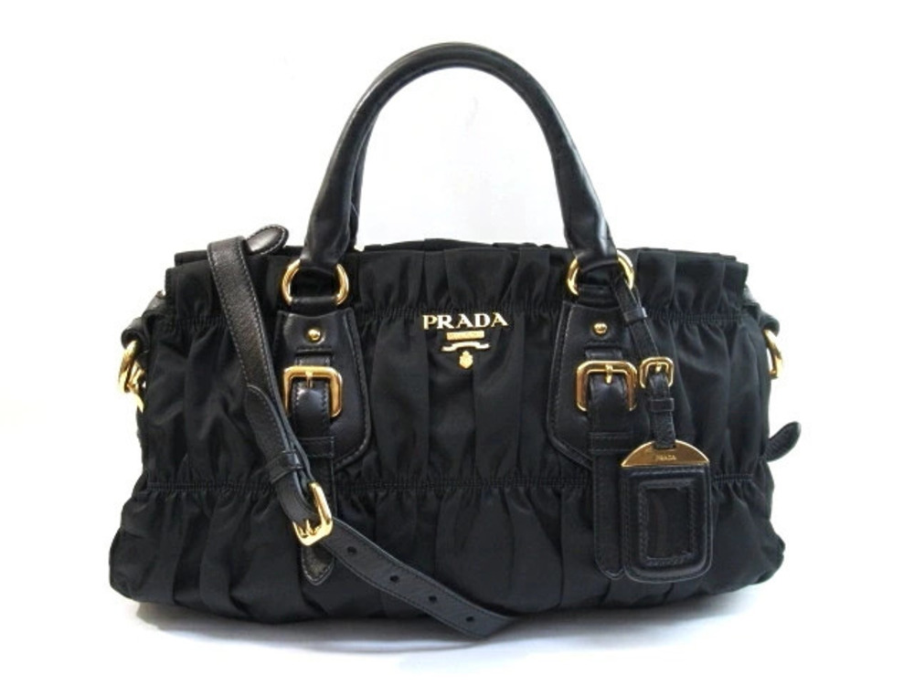 Prada Bag Shoulder Calfskin Black